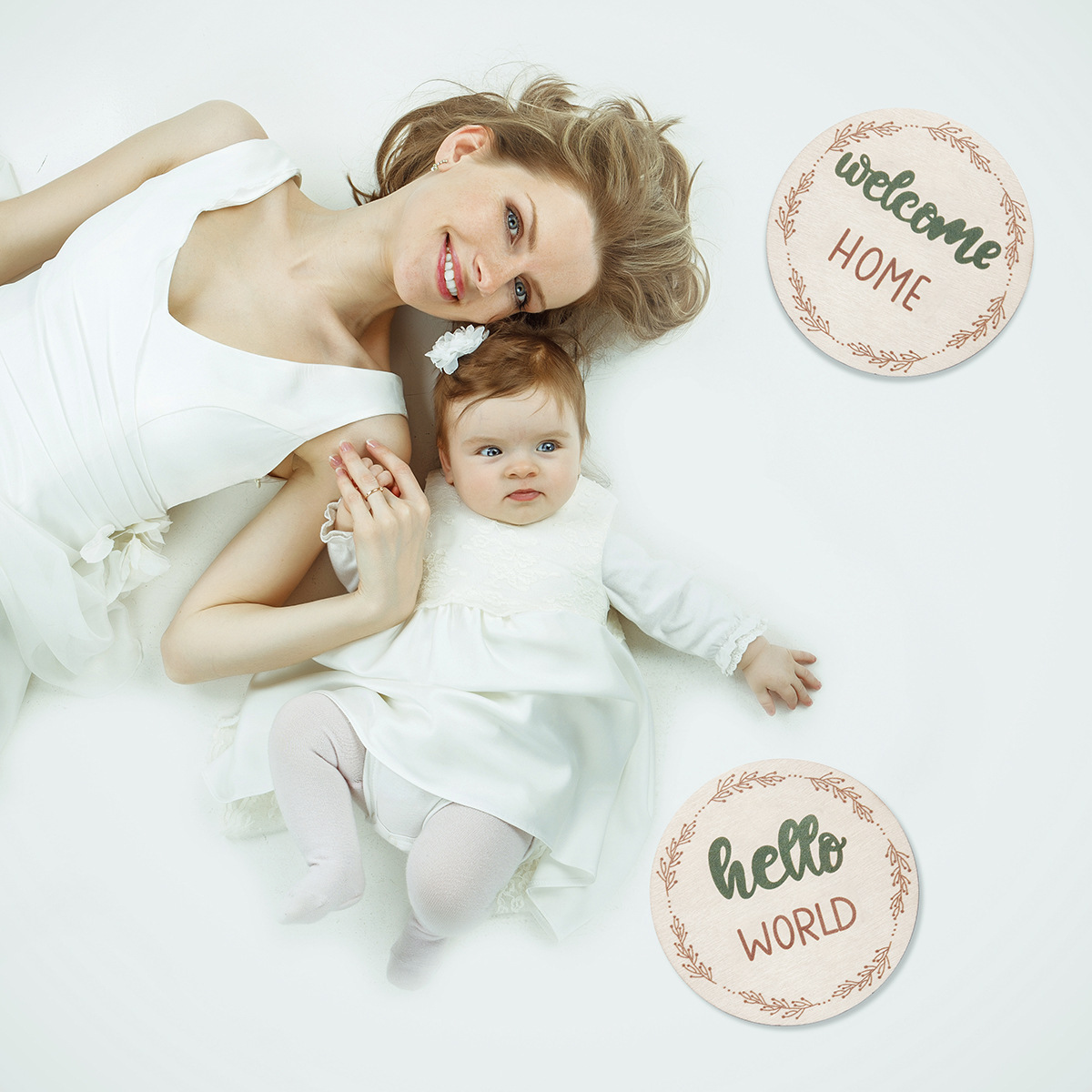 Baby Monthly Milestone Card Wooden Board